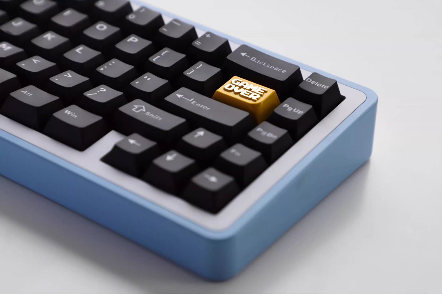Backspace key, metal personalized keycap, Mario question mark tab key, metal personalized keycap, Game Over keycap, creative zinc alloy mechanical keycap, original factory high decorative keycap