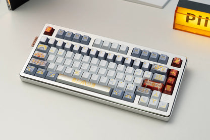 Sun God Apollo, PBT metallic paint texture+ PC material Mechanical Keyboard Replacement Keycap Set, Compatible with 61/64/68/75/84/87/104 Key Mechanical Keyboard Keycap Set