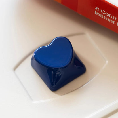 heart shape aluminum alloy keycaps, metal shaped personalized keycaps, metal baked paint, CNC machining, customized mechanical keyboard decoration keycaps