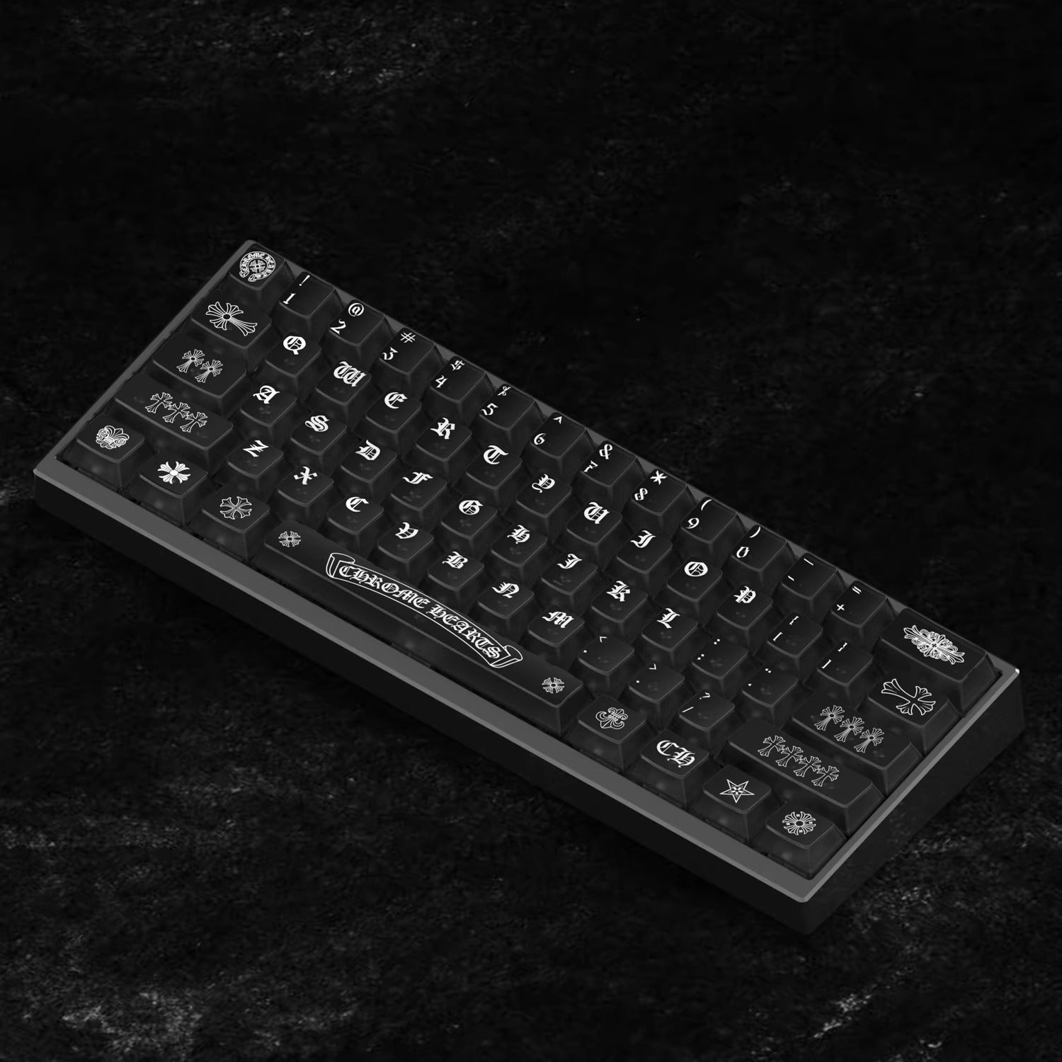 Chrome Hearts Crystal Jelly Keycaps, PC High Transparency Keycaps Transparent Theme Mechanical Keyboard Specific Keycaps, Fashion Trend Personalized Keycap Set