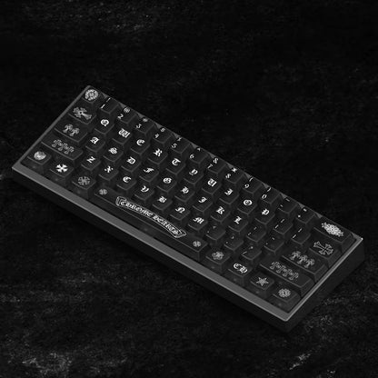 Chrome Hearts Crystal Jelly Keycaps, PC High Transparency Keycaps Transparent Theme Mechanical Keyboard Specific Keycaps, Fashion Trend Personalized Keycap Set