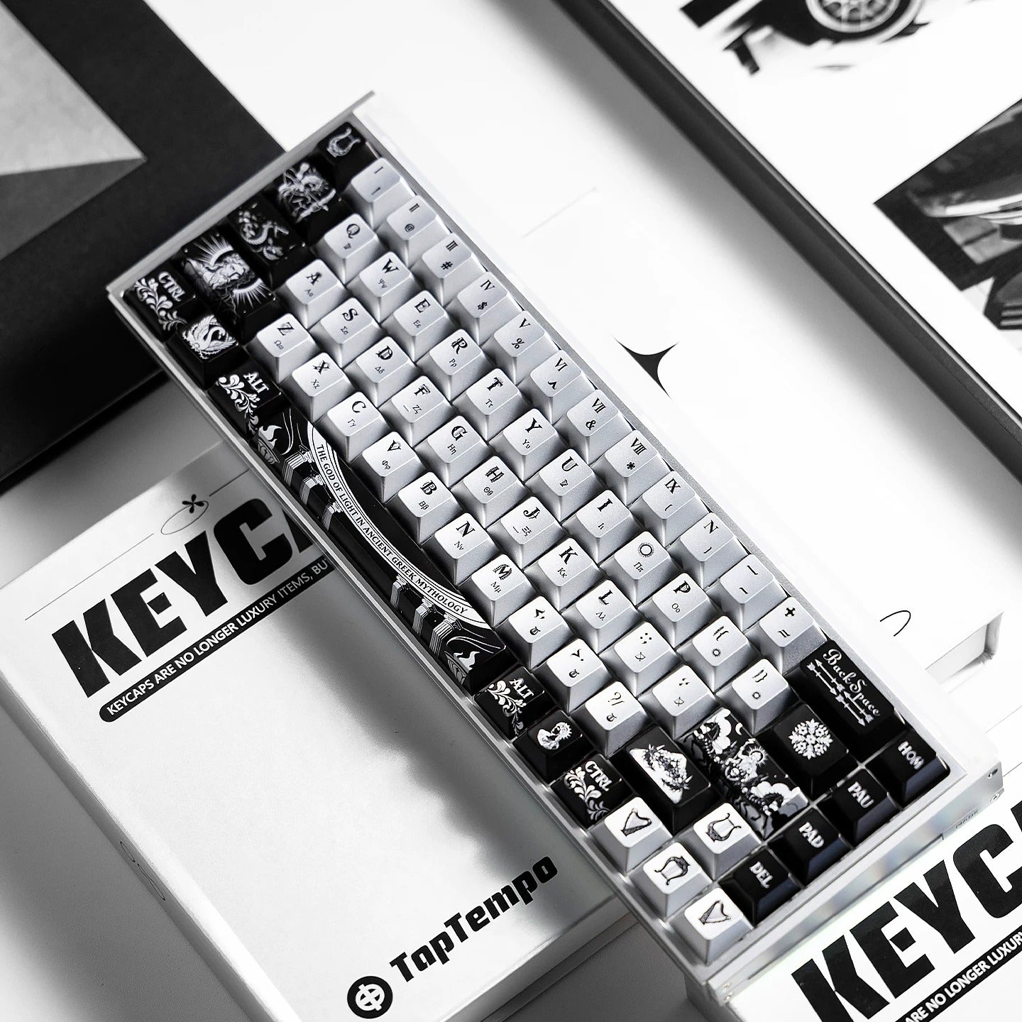 Apollo Sun God Theme theme design, custom set personalized keycap series，PBT material, Original factory height, compatible with 61/64/68/75/84/87/104 mechanical keyboard keycap set