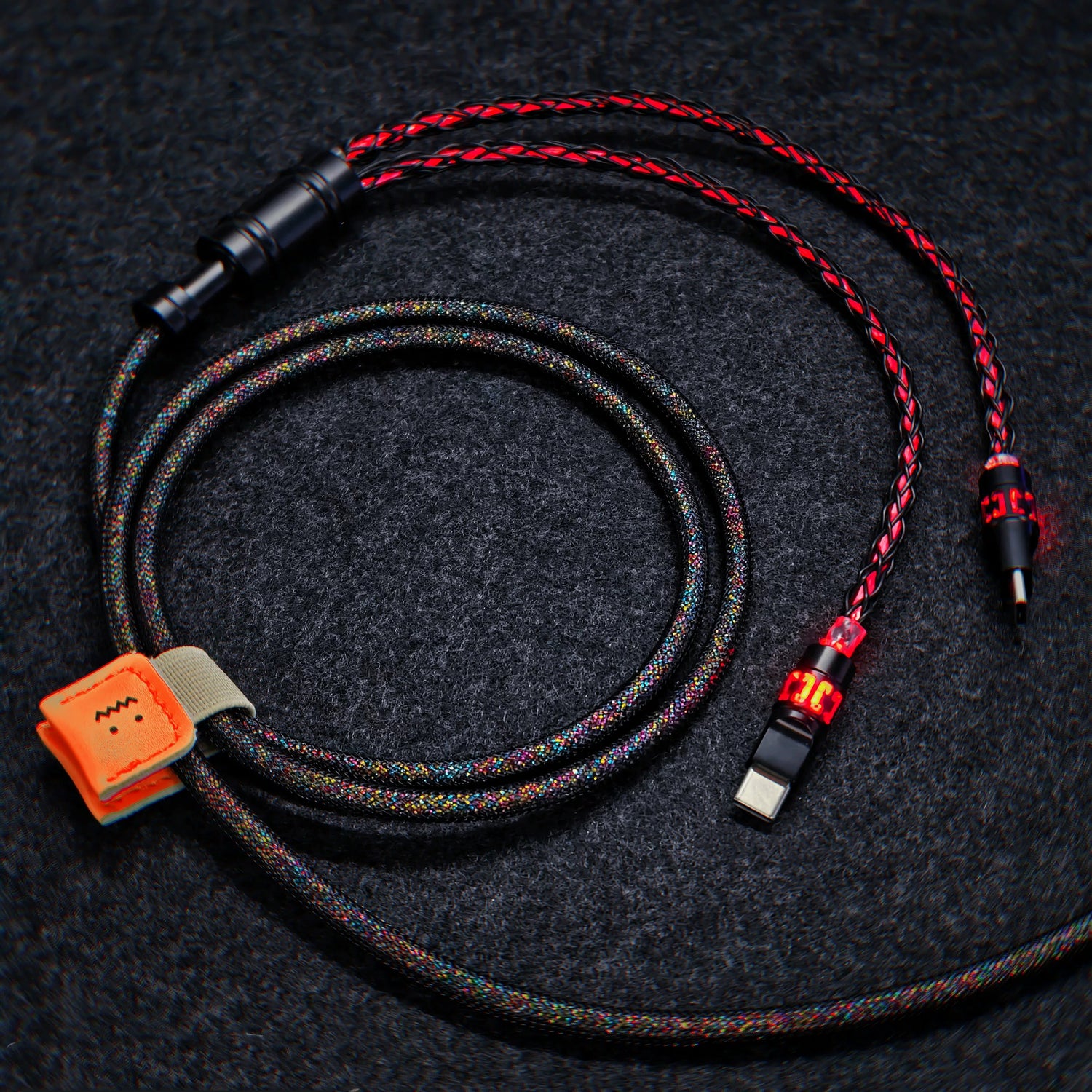 Customized manual data cable for mechanical keyboard, split into two e-sports aviation plug cables, dual 8K luminous data cables, magnetic axis mechanical keyboard