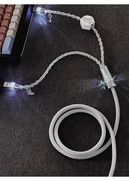 Independent induction magnetic switch light, one to two dual Type-C, 8k gaming cable, keyboard customization, manual data cable