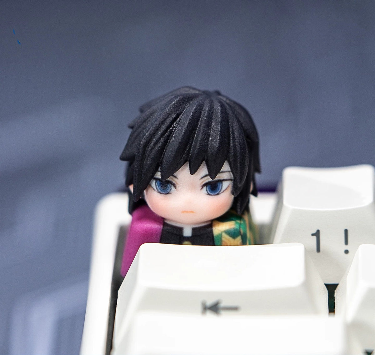 Demon Slayer theme secondary design, 3 D printing, not corroded or faded, three-dimensional modeling, anime, gaming, cultural creativity, personalized keycaps, mechanical keyboard decoration keycaps
