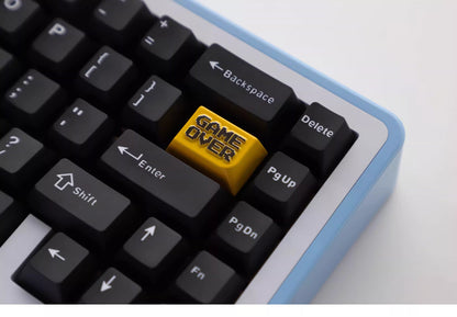 Backspace key, metal personalized keycap, Mario question mark tab key, metal personalized keycap, Game Over keycap, creative zinc alloy mechanical keycap, original factory high decorative keycap