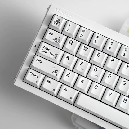 Black/White Holiday Pearl Paint Mechanical Keyboard Keycaps Minimalist Style Decorative Keycaps, PBT Heat Sublimation Original Factory Height, Personalized Keyboard Keycap Set