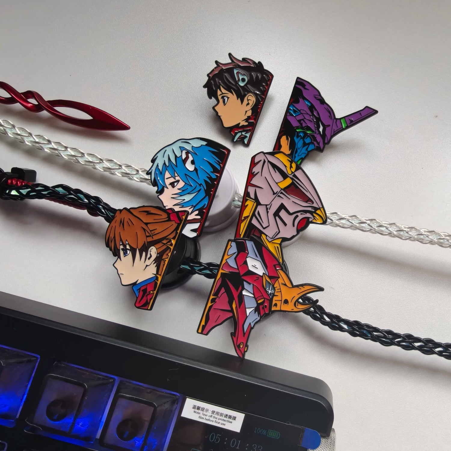 EVA theme, Spear of Cassius/Spear of Longinus winding device, keyboard cable 8K keyboard custom data cable, single crystal copper aviation plug data cable