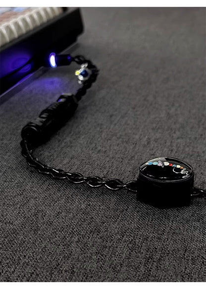 Astronaut theme 1.7m single crystal copper four strand aviation plug customized handmade wire Type-C plug with luminous