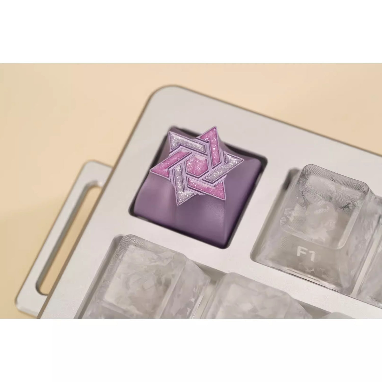 Hexagram star personalized keycap aluminum alloy CNC metal anode enamel color metal decorative keycap