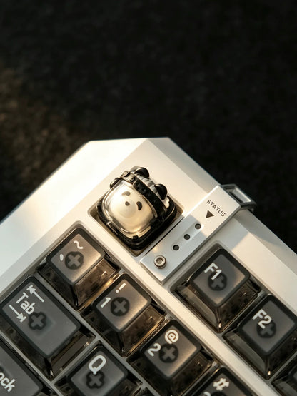 Skeleton Space Man Machine Gun Soldier Personalized Keycaps, Original Design Resin Material Mechanical Keyboard Decorative Keycaps, Cartoon Art Keycaps