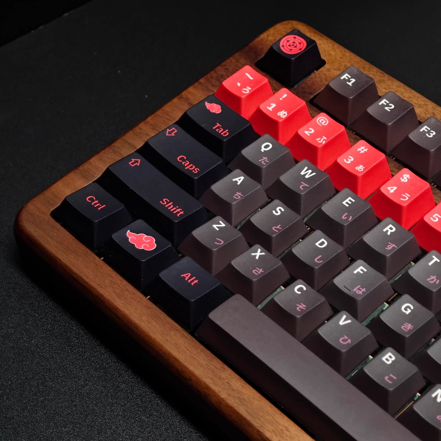 Naruto series, Akatsuki themed keycaps, Uchiha Itachi, Sharingan, PBT+PC material anime culture peripheral decoration keycap set