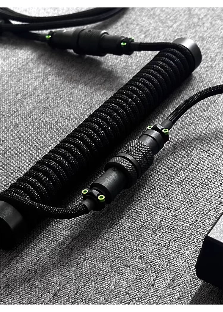 Hand customized three-stage illuminated aviation plug data cable, mechanical keyboard cable supporting magnetic axis keyboard