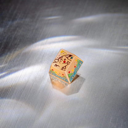 Pok é mon series, Pikachu themed design, keycaps made of aluminum alloy material CNC integrated precision machining personalized keycaps, mechanical keyboard decorative keycaps