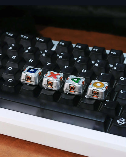 Cyberpunk style directional key set mechanical keyboard handmade personalized metal keycaps translucent personalized keycaps customized mechanical keyboard decorative keycaps