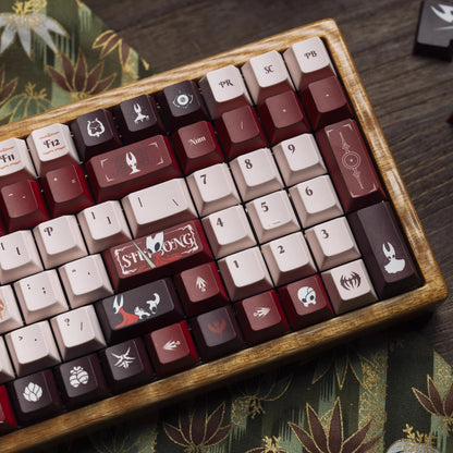 The Hollow Knight theme, PBT material, sublimation， Personalized keycap set, original factory height mechanical keyboard decorative keycap set