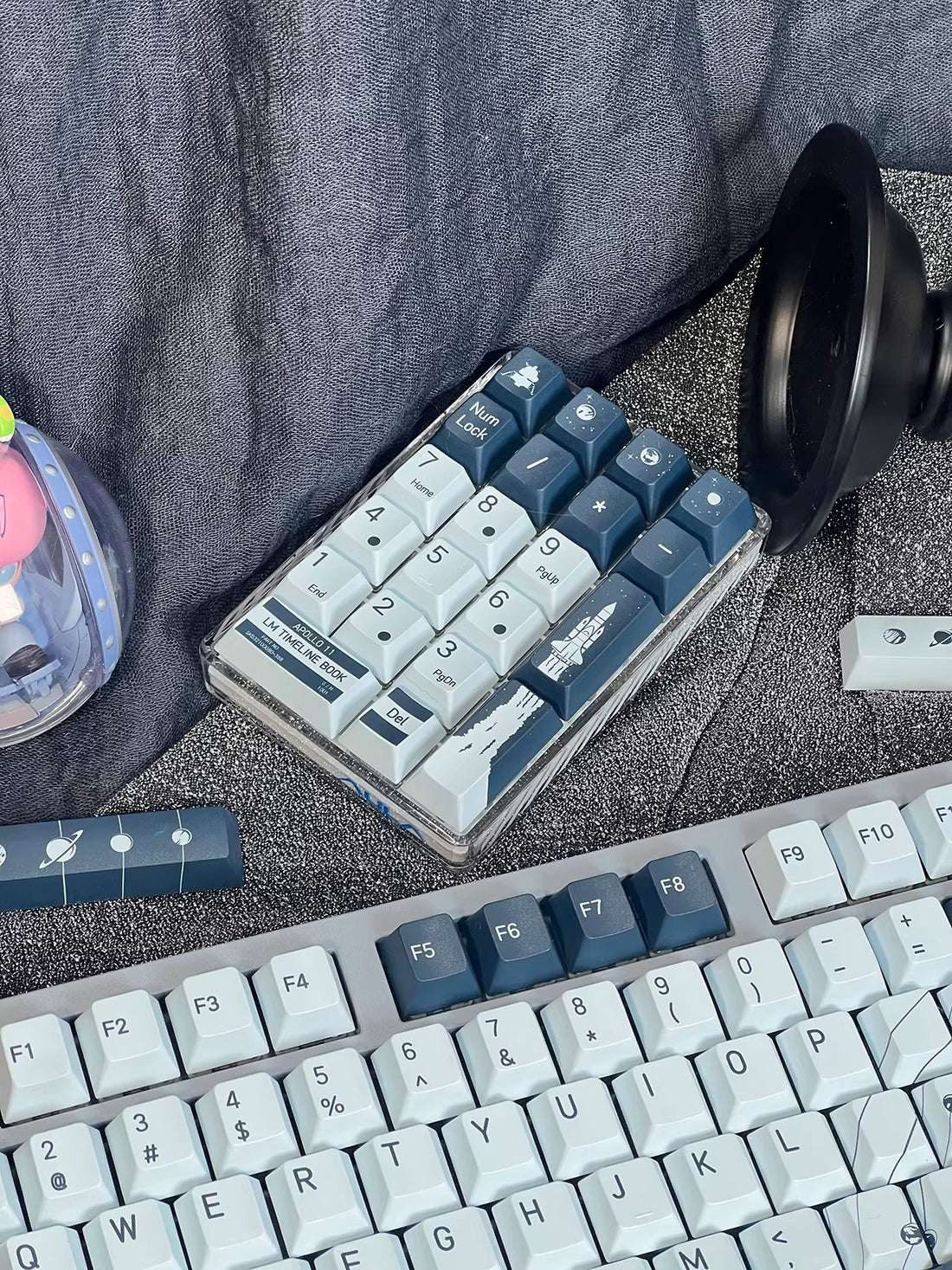 Astronaut Space Series, Apollo Moon Landing Theme PBT material, sublimation， Personalized keycap set, original factory height mechanical keyboard decorative keycap set