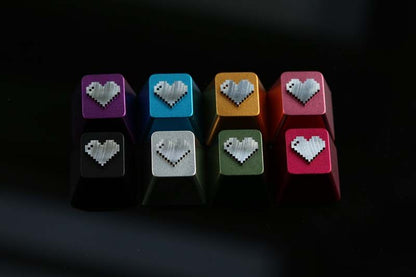 love ❤ Pixel style, metal CNC, aluminum alloy creative decorative keycaps