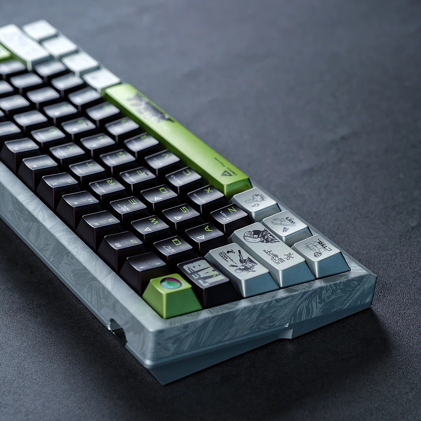 Delta Force themed metallic texture PBT material personalized keycap set, anime and games cultural creative decoration keycap set, compatible with 61/64/68/75/84/87/104 mechanical keyboard