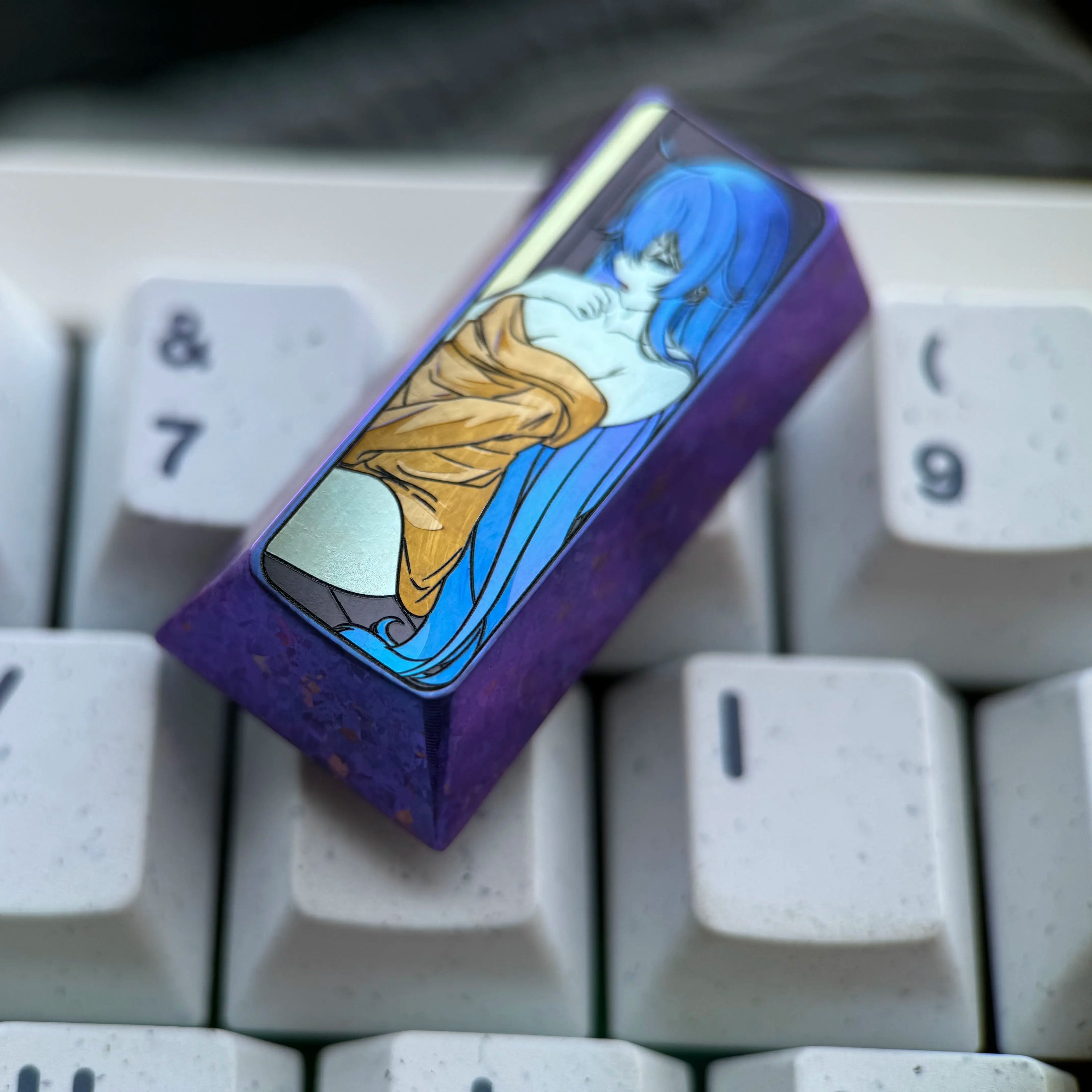 Mechanical keyboard 108% full-size keyboard, PAD keypad number area,+/Enter key, vertical 2U titanium alloy personalized key cap Collection, animation game cultural creative products, mechanical keyboard decorative key cap