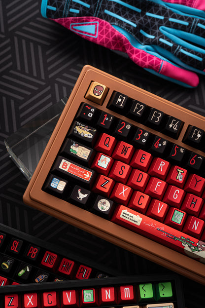CS2 Stupid Bandit Theme Keycap Five sided Heat Sublimation Original Factory Height 144 Key Metallic Paint CS Theme Personalized Keycap, FPS Game Custom Set Keycap