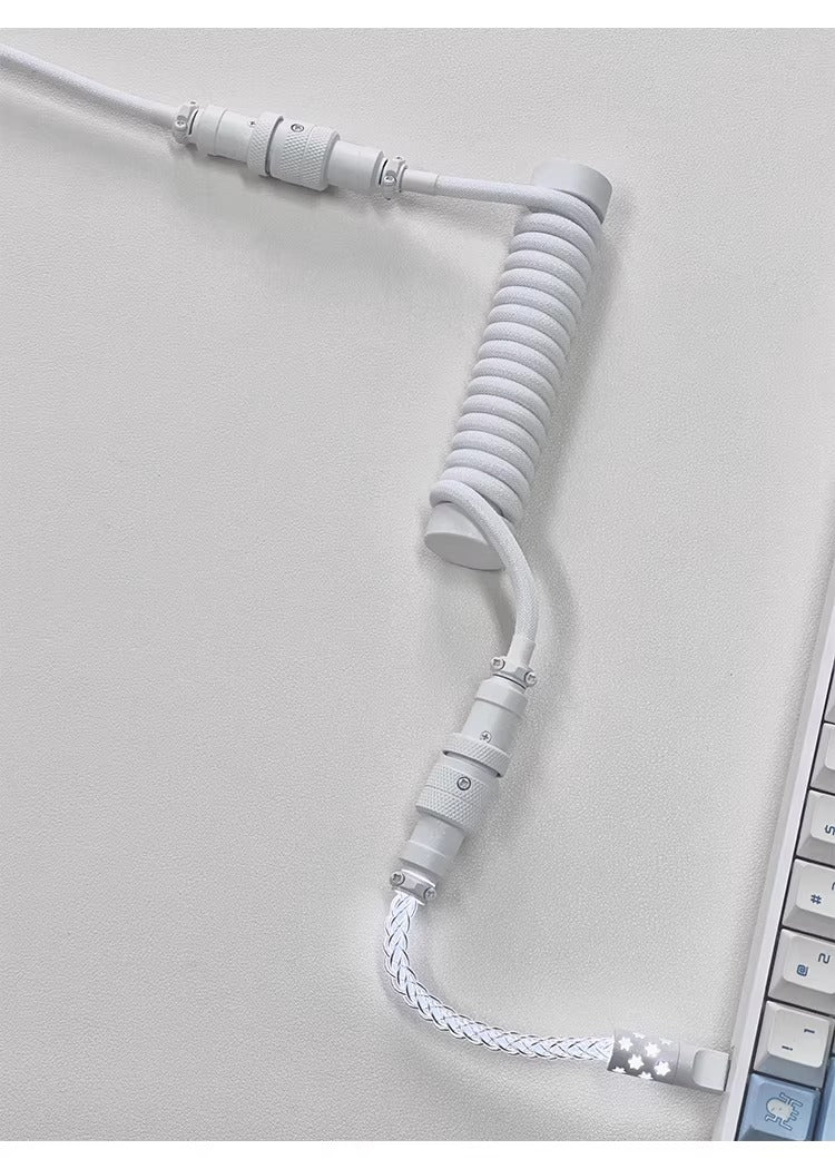 Three segment illuminated aviation plug cable customized keyboard cable 8k customized keyboard data cable