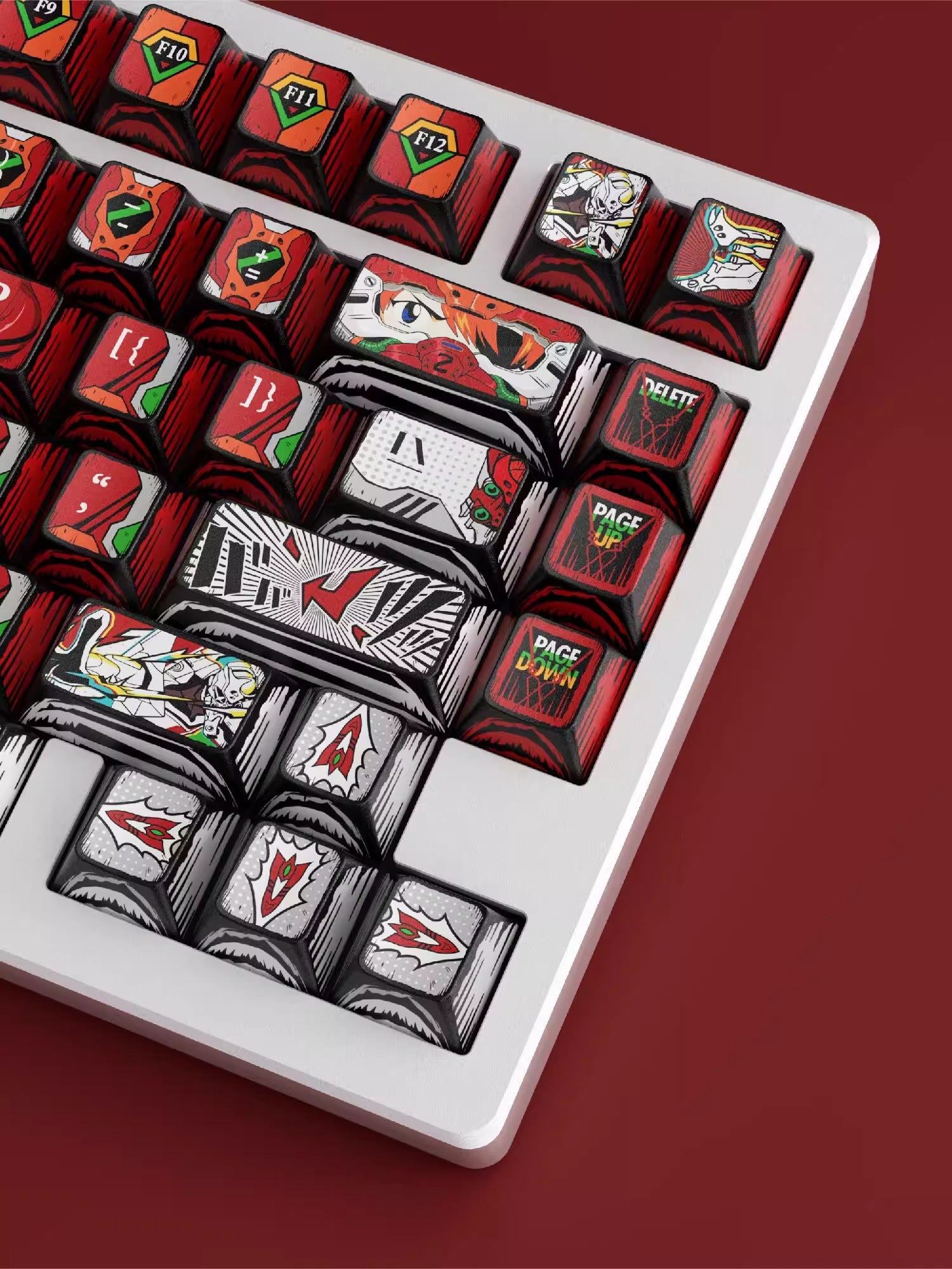 EVA series, EVANGELION-02 Production Model theme, PBT material, anime and game theme, cultural and creative custom decoration keycap set