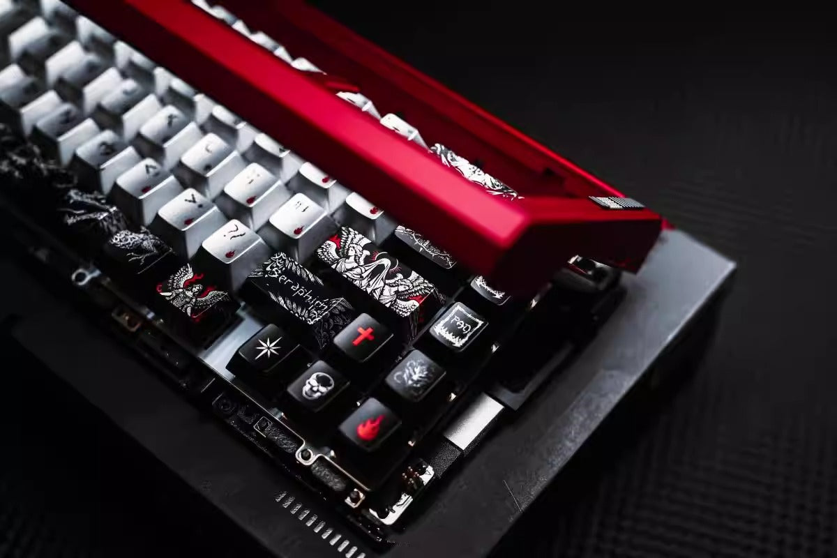 Fallen Angel Theme Design Keycap Metal Paint Pearl Paint Craftsmanship PBT Material Original Factory High Heat Sublimation Craftsmanship High Beauty Customization Personalized Keycap Set