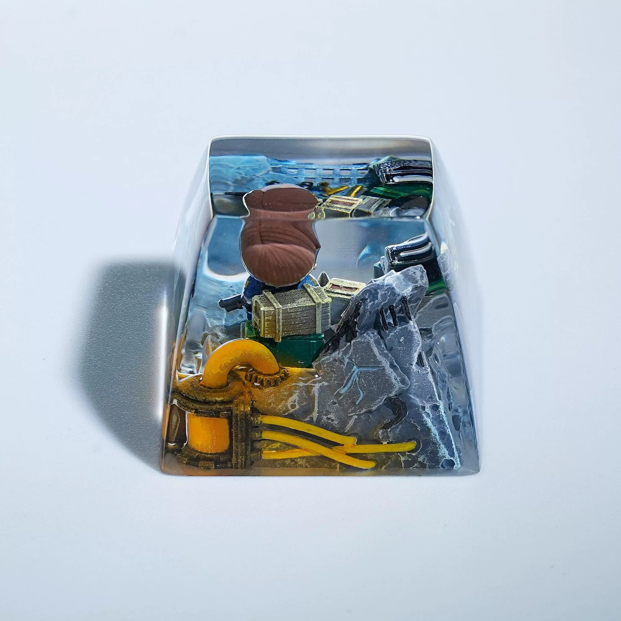 Resident Evil, Leon·Scott·Kennedy， Crystal resin personalized keycaps, anime and game cultural creative keycaps, mechanical keyboard artistic decorative keycaps
