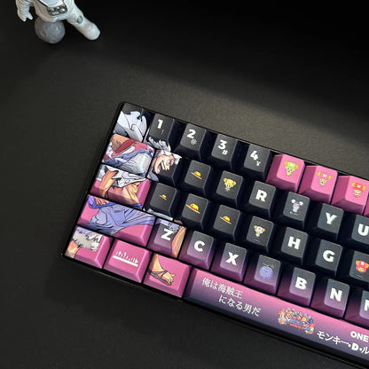 One Piece series keyboard keycap set, Nika Luffy theme, PBT material sublimation process, mechanical keyboard decoration keycap set