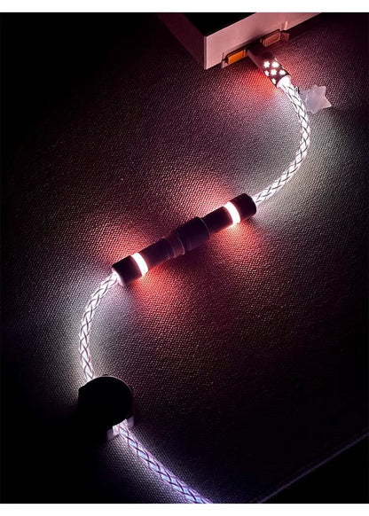 Single crystal copper whole line luminous aviation plug pink white data cable USB-TYPEC keyboard custom cable