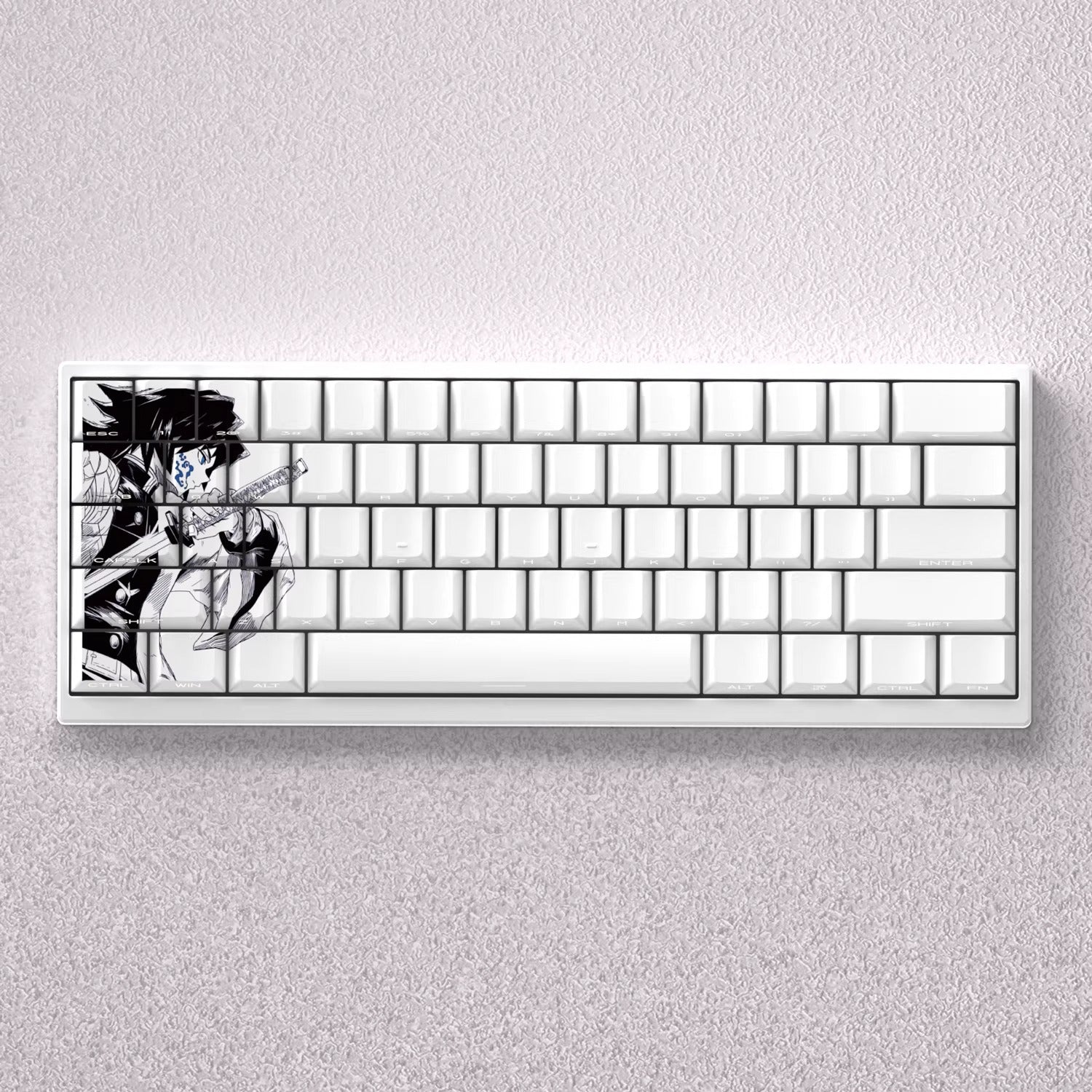 Demon Slayer: Kimetsu no Yaiba series, Tomioka Giyuu theme, original high PBT material compatible MX switch mechanical keyboard, anime game theme set keycaps, mechanical keyboard replacement keycap set