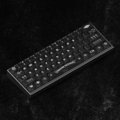Chrome Hearts Crystal Jelly Keycaps, PC High Transparency Keycaps Transparent Theme Mechanical Keyboard Specific Keycaps, Fashion Trend Personalized Keycap Set