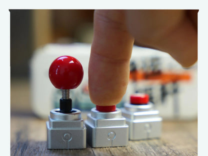 Arcade game shaped keycap set, lucky joystick+double happiness button, personalized metal keycaps, mechanical keyboard game cultural and creative peripheral, decorative keycaps