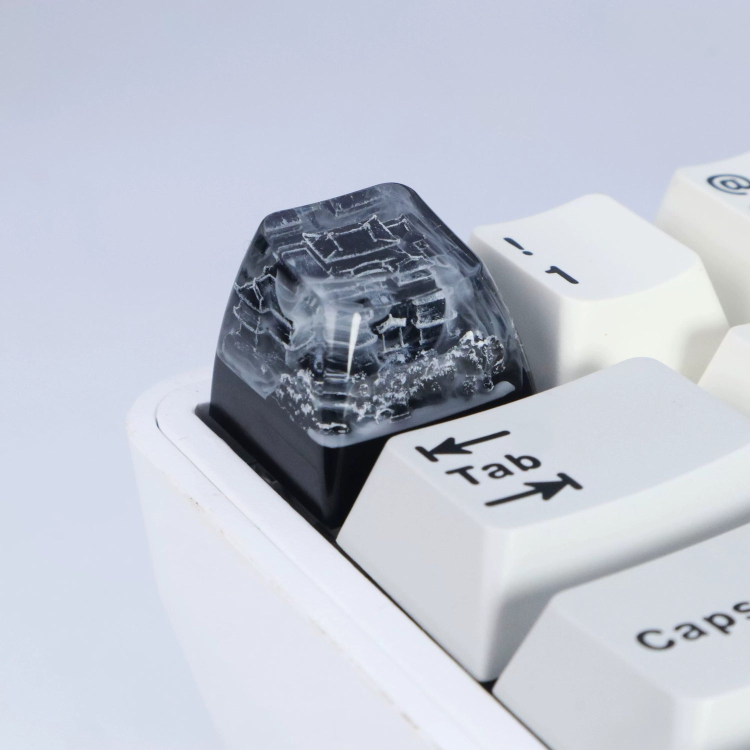 Ink wash style, crystal resin personalized keycaps, classical style resin handmade decorative keycaps