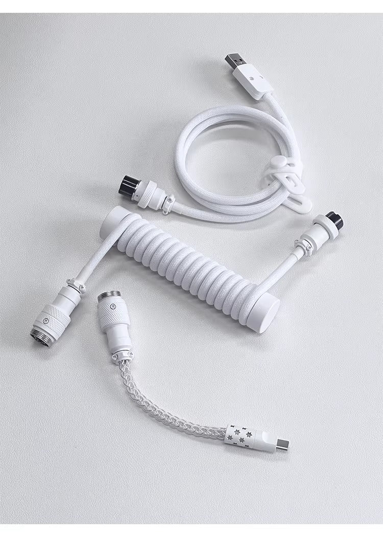 Three segment illuminated aviation plug cable customized keyboard cable 8k customized keyboard data cable