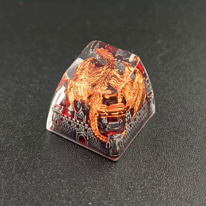 Game of Thrones, Dragon Castle Theme Design, 1 U crystal resin molding, mythological creative custom resin craftsman handmade decorative keycaps