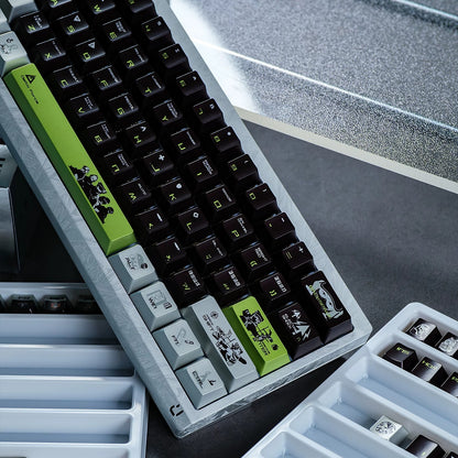 Delta Force themed metallic texture PBT material personalized keycap set, anime and games cultural creative decoration keycap set, compatible with 61/64/68/75/84/87/104 mechanical keyboard