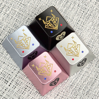 12 Constellation Aluminum Alloy Keycaps with Anodized Enamel Color Craft Metal Personalized Keycaps, Mechanical Keyboard Decorative Keycaps, Constellation Divination Cultural Creative Products.