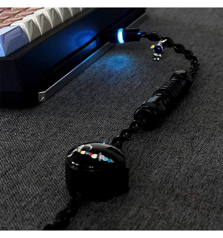 Astronaut theme 1.7m single crystal copper four strand aviation plug customized handmade wire Type-C plug with luminous