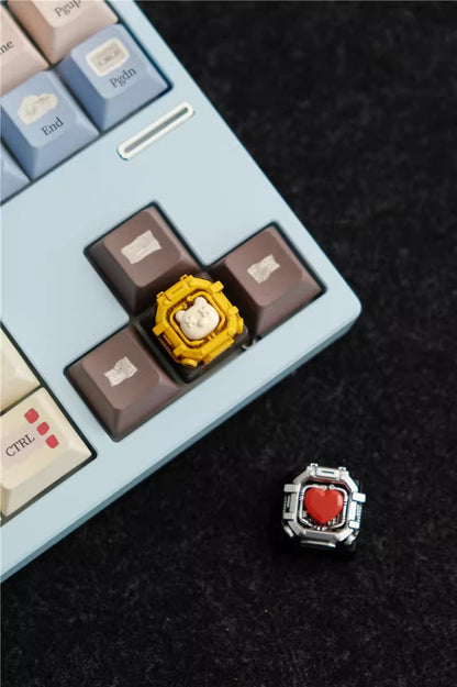 Space capsule themed design, personalized keycap, mechanical keyboard decoration, keycap resin coating, cute and cool mechanical style, mecha style keycap.