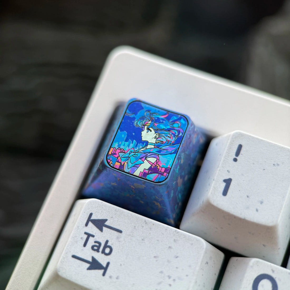 Sailor Moon, Mizuno Ami, 1U titanium alloy personalized keycaps, innovative products in anime and gaming culture, mechanical keyboard decoration keycaps