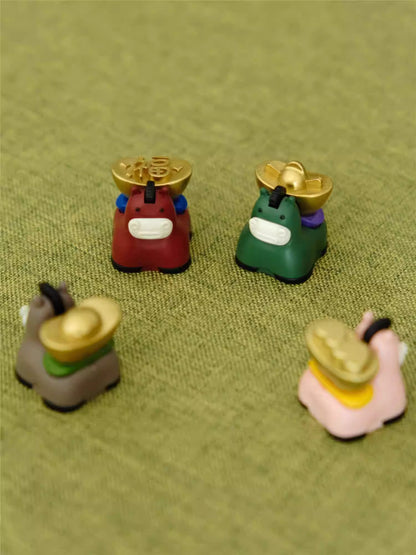 Chinese New Year, Year of the Horse, auspicious symbolism. Small horse shaped painted personalized keycaps, keyboard decorated keycaps