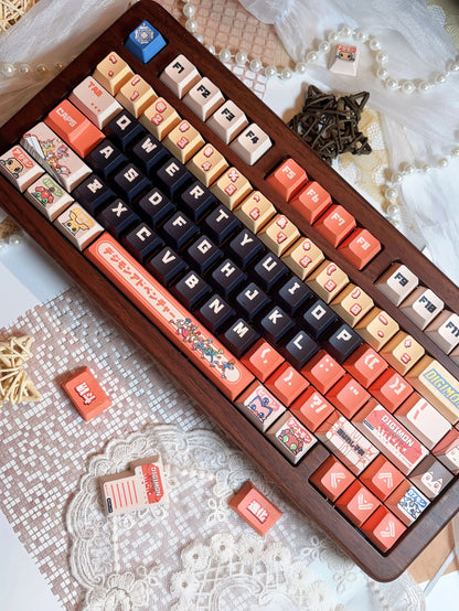 Digimon Theme Series, PBT material, sublimation technology, animation cartoon decoration keycap set