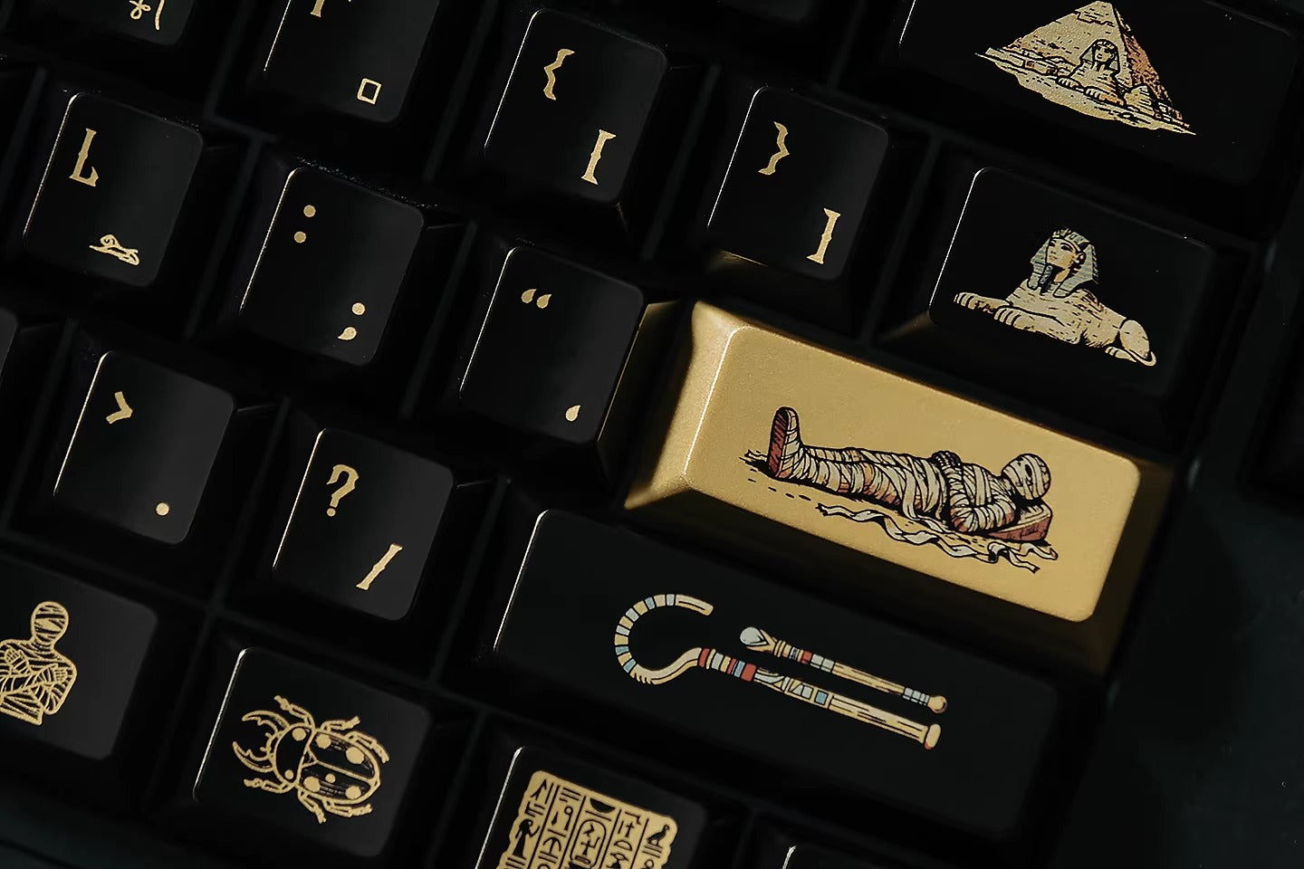 Mysterious Egypt, Metal Gloss PBT Material Personalized Keycap Set, Mechanical Keyboard Theme Design Decorative Keycap Set