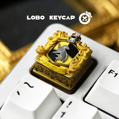 Harry Potter Academy badge, multi-color resin molded personalized keycaps, magical cartoon fantasy themed design mechanical keyboard decorative keycaps