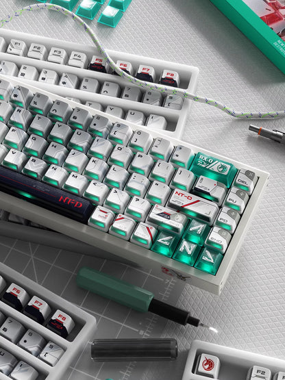 Gundam themed keycaps, RX-0，BANSHEE， 141 key+24 key PC, anime decoration keycap set