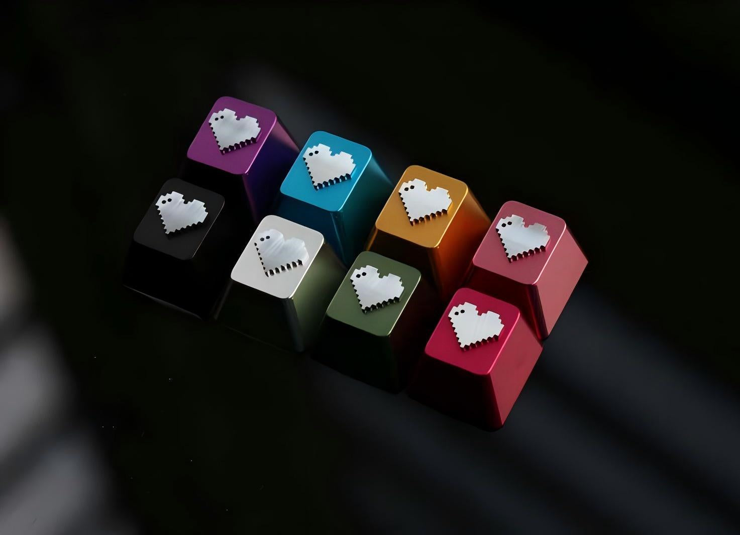 love ❤ Pixel style, metal CNC, aluminum alloy creative decorative keycaps