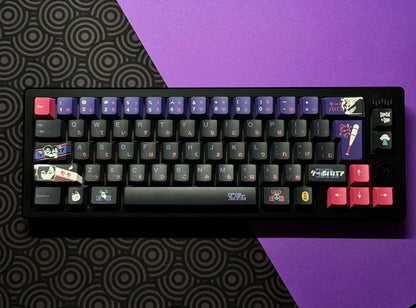 DAN DA DAN Theme Design Creative Keycaps, PBT material personalized key cap set, animation game culture creative decoration key cap set, compatible with 61/64/68/75/84/87/104 key mechanical keyboard