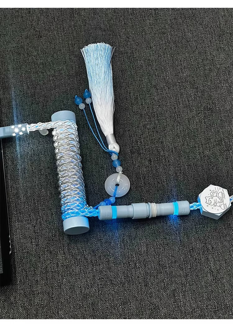 Single crystal copper aviation plug data cable, white blue gradient overall luminous 8k magnetic axis keyboard cable